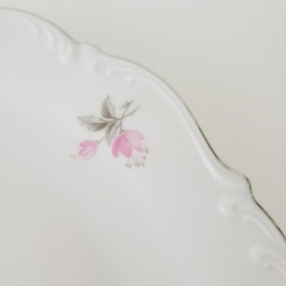 Tirschenreuth Picardy Elegant Pink & Silver Floral Dinner Plate, Bavaria Germany - Picture 5 of 9